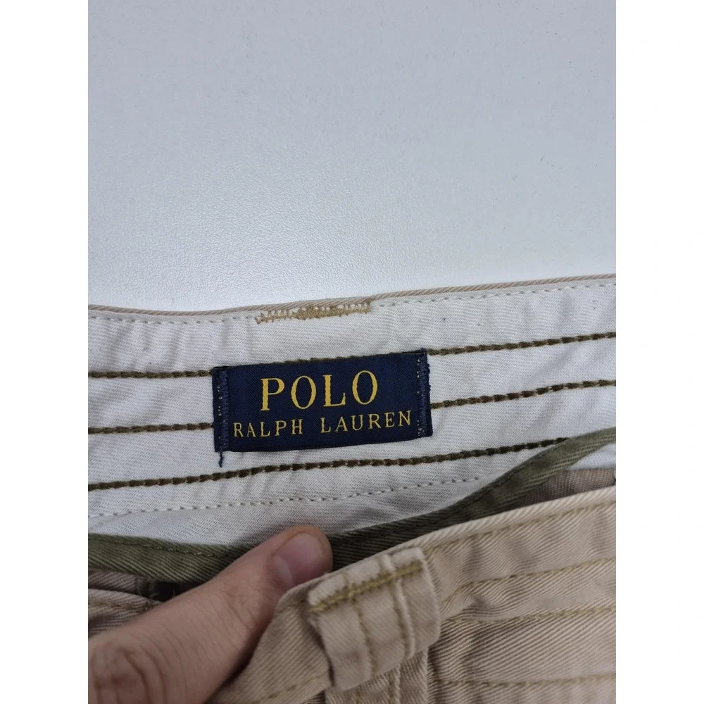 Polo Ralph Lauren Cargo Shorts Mens 40 Beige Canvas 10